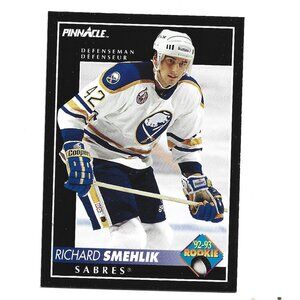 ’92-93 Pinnacle Richard Smehlik Buffalo Sabres Rookie Hockey Card [h62]
